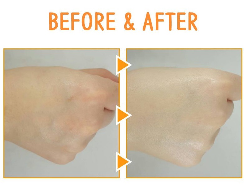 Horse Oil BB Cream Mayu Sun Shield [3W CLINIC] - Картинка до и после применения