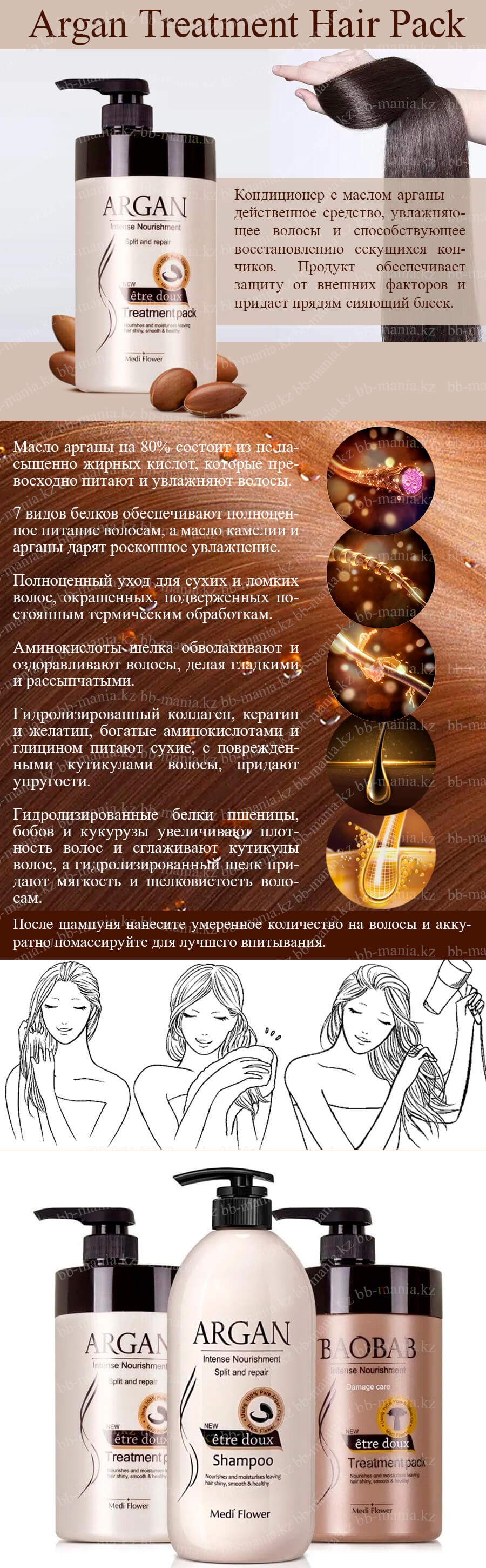 Argan Treatment Hair Pack [Medi Flower] (1)