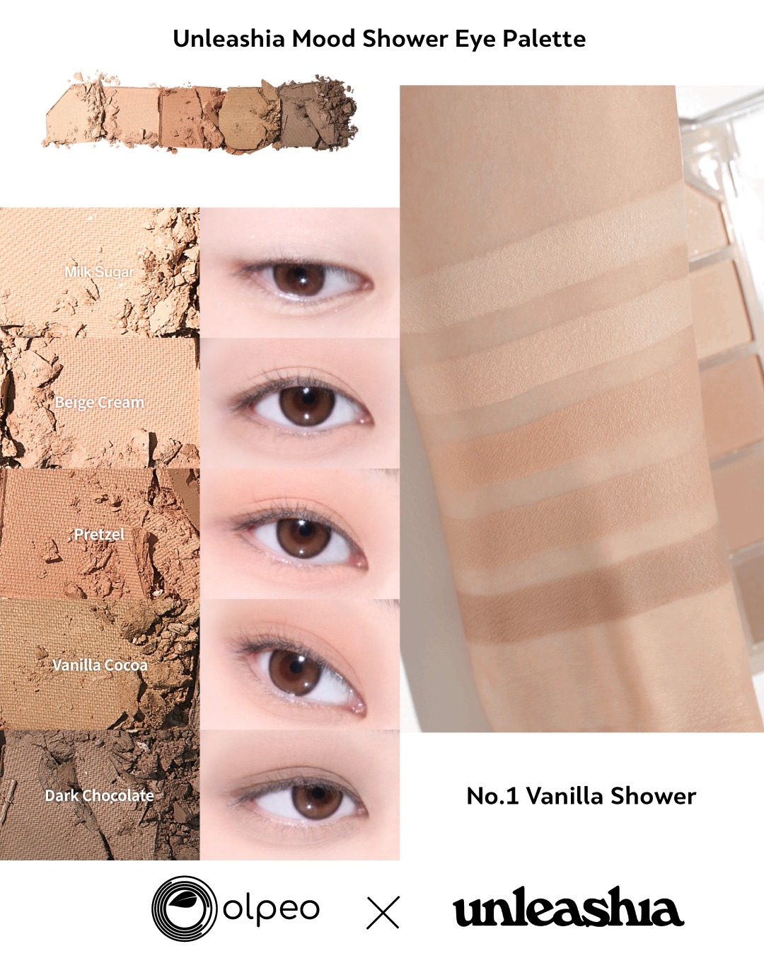 Mood Shower Eye Palette #1 Vanilla Shower [Unleashia]