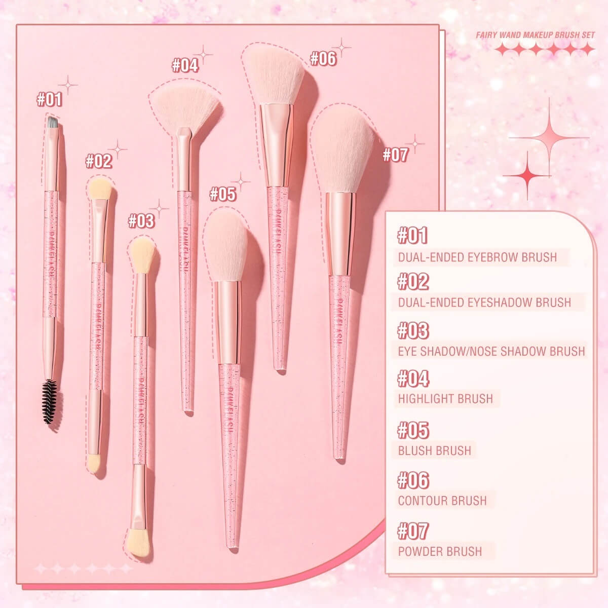 Pink Flash Make Up Brush Series PF-T04 #6 [FOCALLURE] (1)