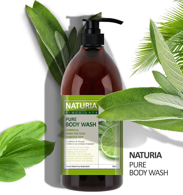 Naturia Pure Body Wash Wild Mint & Lime [EVAS]