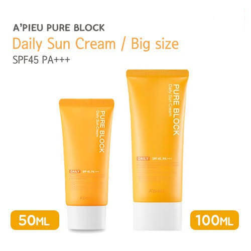 Pure Block Natural Daily Sun Cream SPF45 PA+++ 100 ml [A'PIEU]