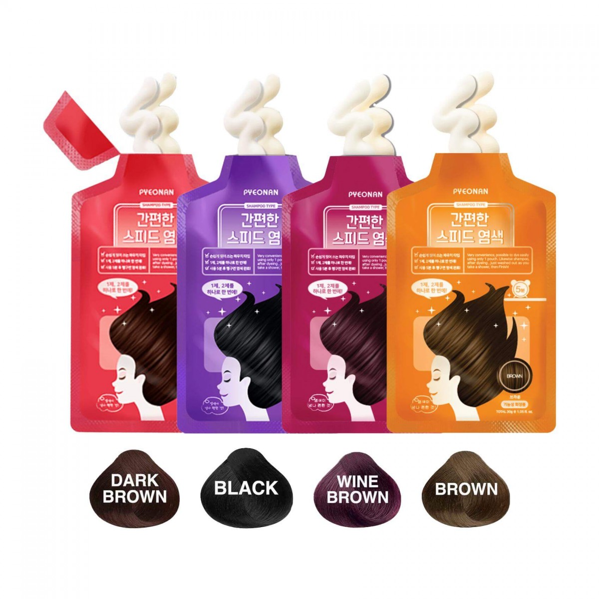 Shampoo Type Hair Color # Black [PYEONAN]