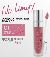 No Limit Matte Long Lasting Liquid Lipstick 01 Vintage Rose [Monic Beauty]